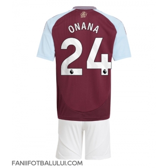 Aston Villa Amadou Onana #24 Echipament de Fotbal Replică 2024-25 Copii Acasa (+ Șorturi)
